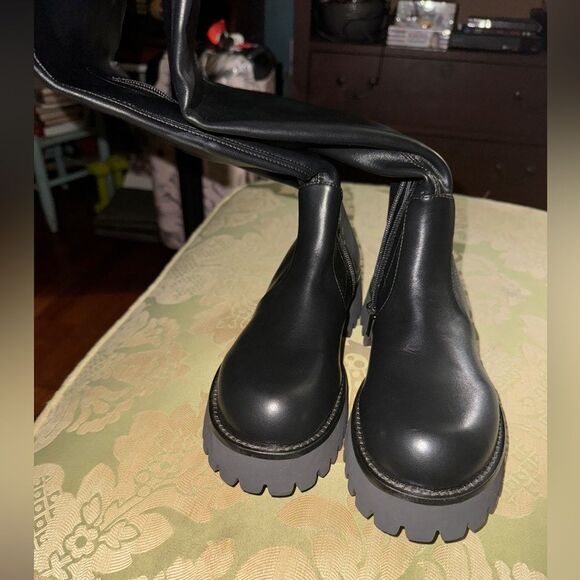 Jeffrey Campbell Knee Boots in Black, Size 6, New without Box MSRP $310 - Picture 8 of 9